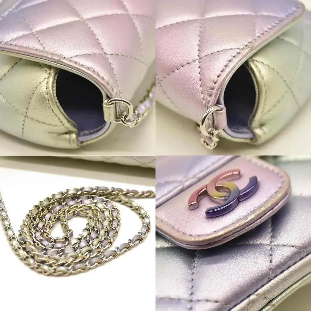 Chanel Gradient Metallic Calfskin Quilted Glasses Case